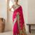 Pink woven zari buti & floral motifs work silk blend fabric traditional festive style