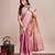 Pink woven pure silk banarasi saree with blouse