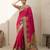 Pink woven zari buti & floral motifs work silk blend fabric traditional festive style