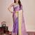 Purple woven pure silk banarasi saree with blouse