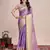Purple woven pure silk banarasi saree with blouse