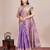 Purple woven pure silk banarasi saree with blouse