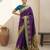 Purple woven zari buti & floral motifs work silk blend fabric traditional festive style