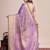 Purple woven pure silk banarasi saree with blouse