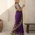 Purple woven zari buti & floral motifs work silk blend fabric traditional festive style
