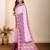 Light purple printed embellished pure cotton kalamkari saree with blouse