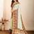 Pista green printed embellished pure cotton kalamkari saree with blouse