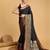 Black woven embellished self design pure silk banarasi saree with blouse