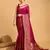 Dark pink woven embellished self design pure silk banarasi saree with blouse