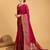 Dark pink woven embellished self design pure silk banarasi saree with blouse