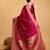 Dark pink woven embellished self design pure silk banarasi saree with blouse