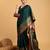 Green woven embellished self design pure silk banarasi saree with blouse