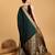 Green woven embellished self design pure silk banarasi saree with blouse