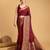 Maroon woven embellished self design pure silk banarasi saree with blouse