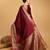 Maroon woven embellished self design pure silk banarasi saree with blouse