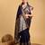 Navy blue woven embellished self design pure silk banarasi saree with blouse