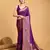 Purple woven embellished self design pure silk banarasi saree with blouse