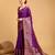 Purple woven embellished self design pure silk banarasi saree with blouse