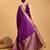 Purple woven embellished self design pure silk banarasi saree with blouse
