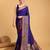 Royal blue woven embellished self design pure silk banarasi saree with blouse