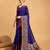 Royal blue woven embellished self design pure silk banarasi saree with blouse