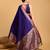 Royal blue woven embellished self design pure silk banarasi saree with blouse