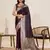 Dark purple woven pure satin silk banarasi saree with blouse