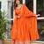 Orange Color Thread With Sequence Work American Silk Top Bottom Dupatta Set