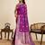 Magenta floral print woven pure jacquard banarasi saree with blouse
