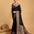 Black woven self design embellished pure silk kanjivaram saree with blouse