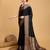 Black woven self design embellished pure silk kanjivaram saree with blouse