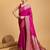 Dark pink woven self design embellished pure silk kanjivaram saree with blouse