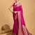 Dark pink woven self design embellished pure silk kanjivaram saree with blouse