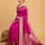 Dark pink woven self design embellished pure silk kanjivaram saree with blouse