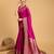Dark pink woven self design embellished pure silk kanjivaram saree with blouse