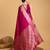 Dark pink woven self design embellished pure silk kanjivaram saree with blouse
