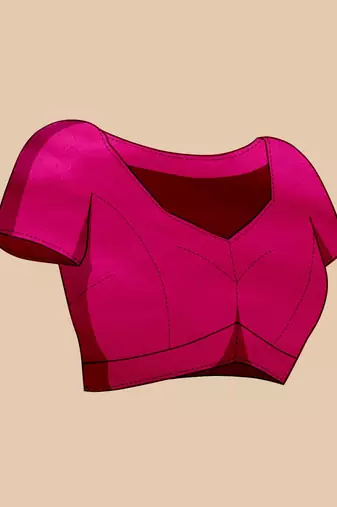 Dark pink woven self design embellished pure silk kanjivaram saree with blouse