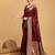 Maroon woven self design embellished pure silk kanjivaram saree with blouse