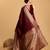 Maroon woven self design embellished pure silk kanjivaram saree with blouse