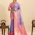 Lavender woven semi silk banarasi saree with blouse
