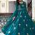 Teal Color Thread With Sequence Work Faux Georgette Top Bottom Dupatta Set