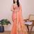 Peach woven checkered striped cotton silk kota doria saree with blouse