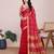 Red woven checkered striped cotton silk kota doria saree with blouse