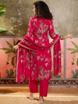 Rani printed kurta with trousers & dupatta set 2