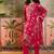 Rani printed kurta with trousers & dupatta set