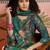 Teal blue printed kurta with trousers & dupatta set