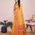 Yellow woven checkered striped cotton silk kota doria saree with blouse
