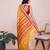 Yellow woven checkered striped cotton silk kota doria saree with blouse