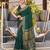 Dark green printed woven cotton silk bandhani saree with blouse