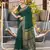 Dark green printed woven cotton silk bandhani saree with blouse